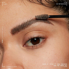 Swatch of NYX Thick It Stick It Brow Mascara in Cool Ash Brown on skin for shade reference.