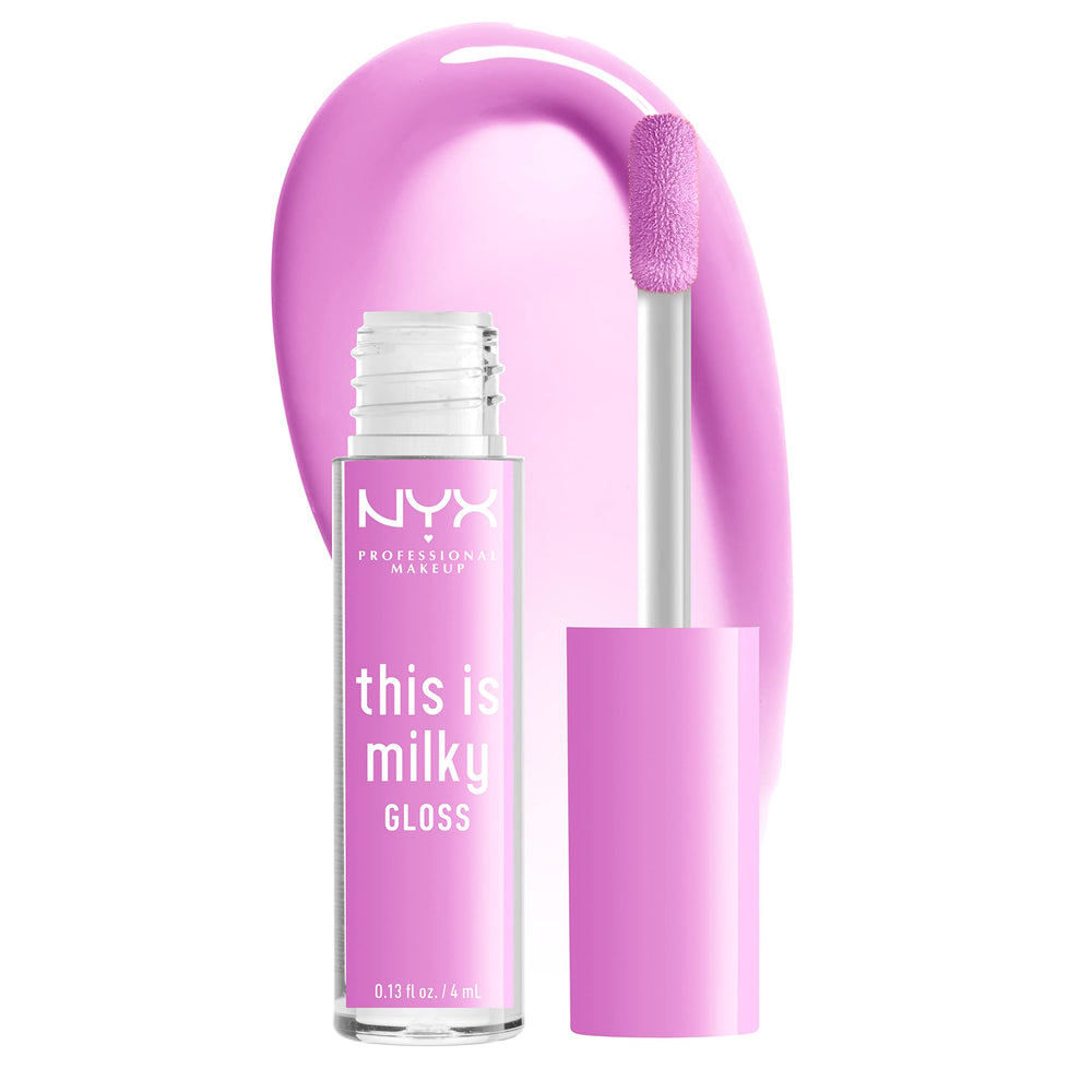 NYX This Is Milky Gloss Lilac Splash bottle with milky color and hydration