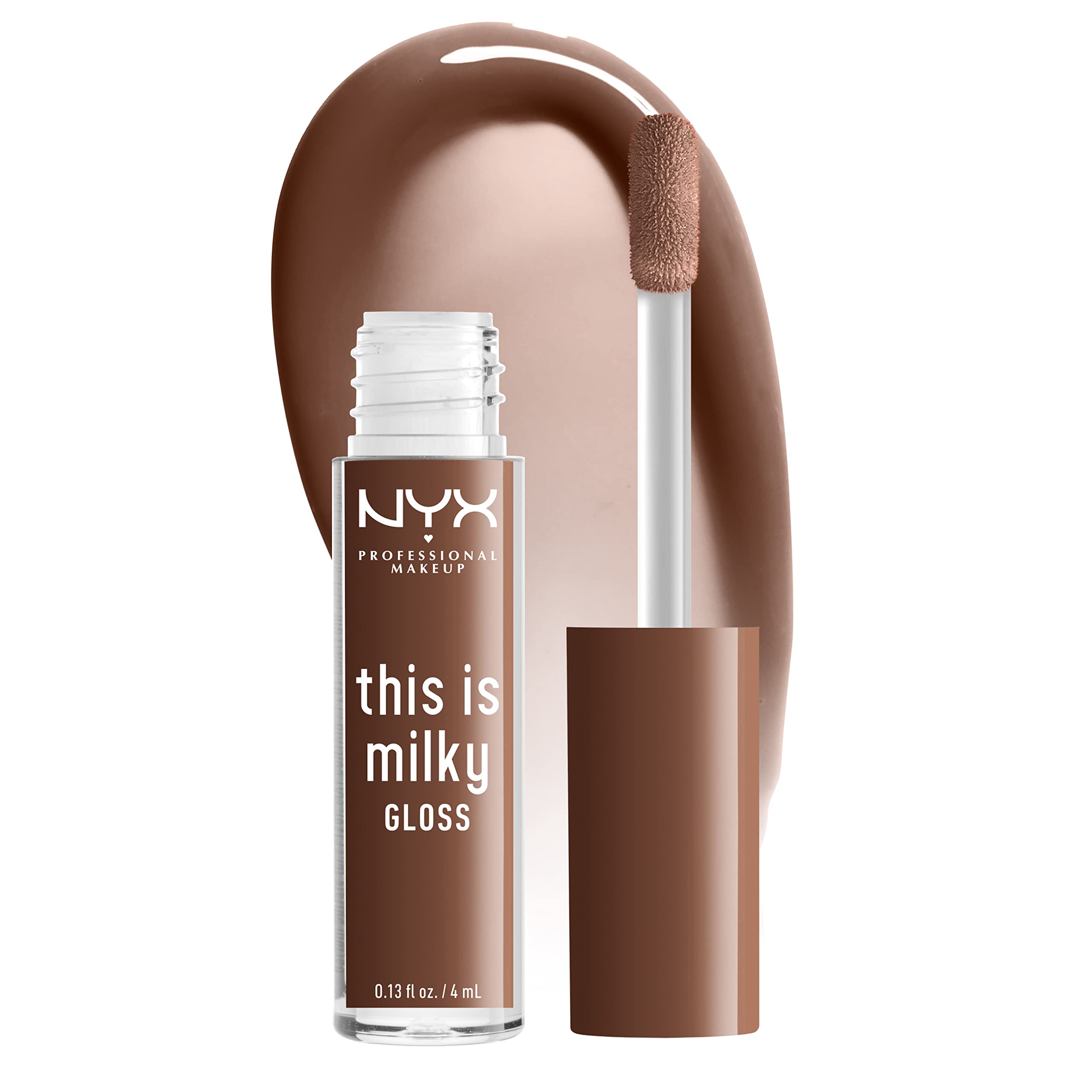 NYX This Is Milky Gloss packaging highlights vegan lip gloss with glossy finish