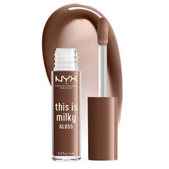 NYX This Is Milky Gloss packaging highlights vegan lip gloss with glossy finish