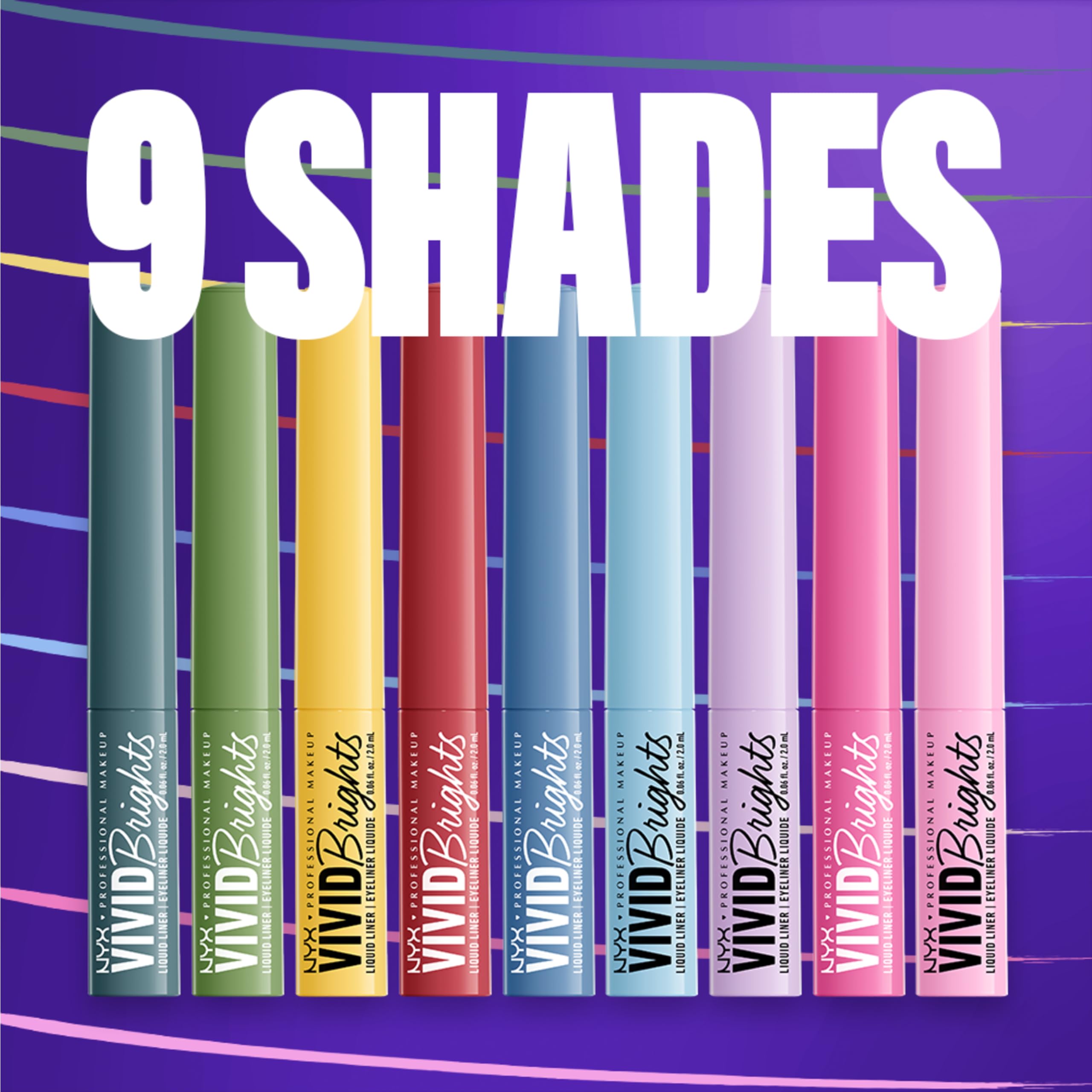 NYX Vivid Brights Liquid Liner Blue Thang detailed-tip demonstrates control and defined line