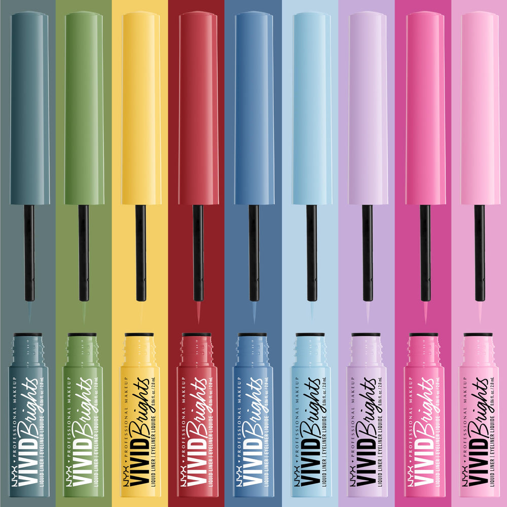NYX Vivid Brights Ghosted Green color-combo look inspires stacked liner ideas.