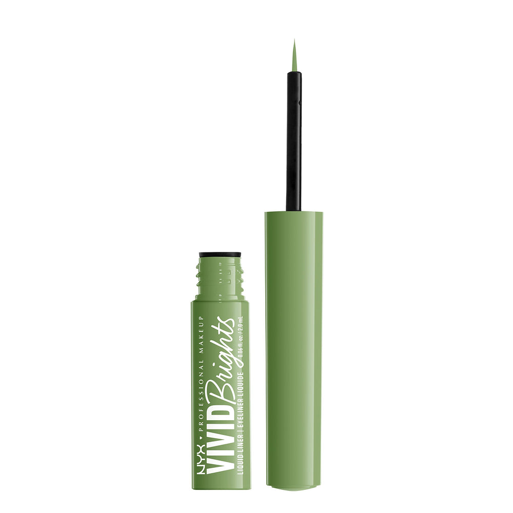 NYX Vivid Brights Ghosted Green cruelty-free badge signals ethical beauty.