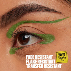 NYX Vivid Brights Ghosted Green precise-tip view highlights bold matte pigment.