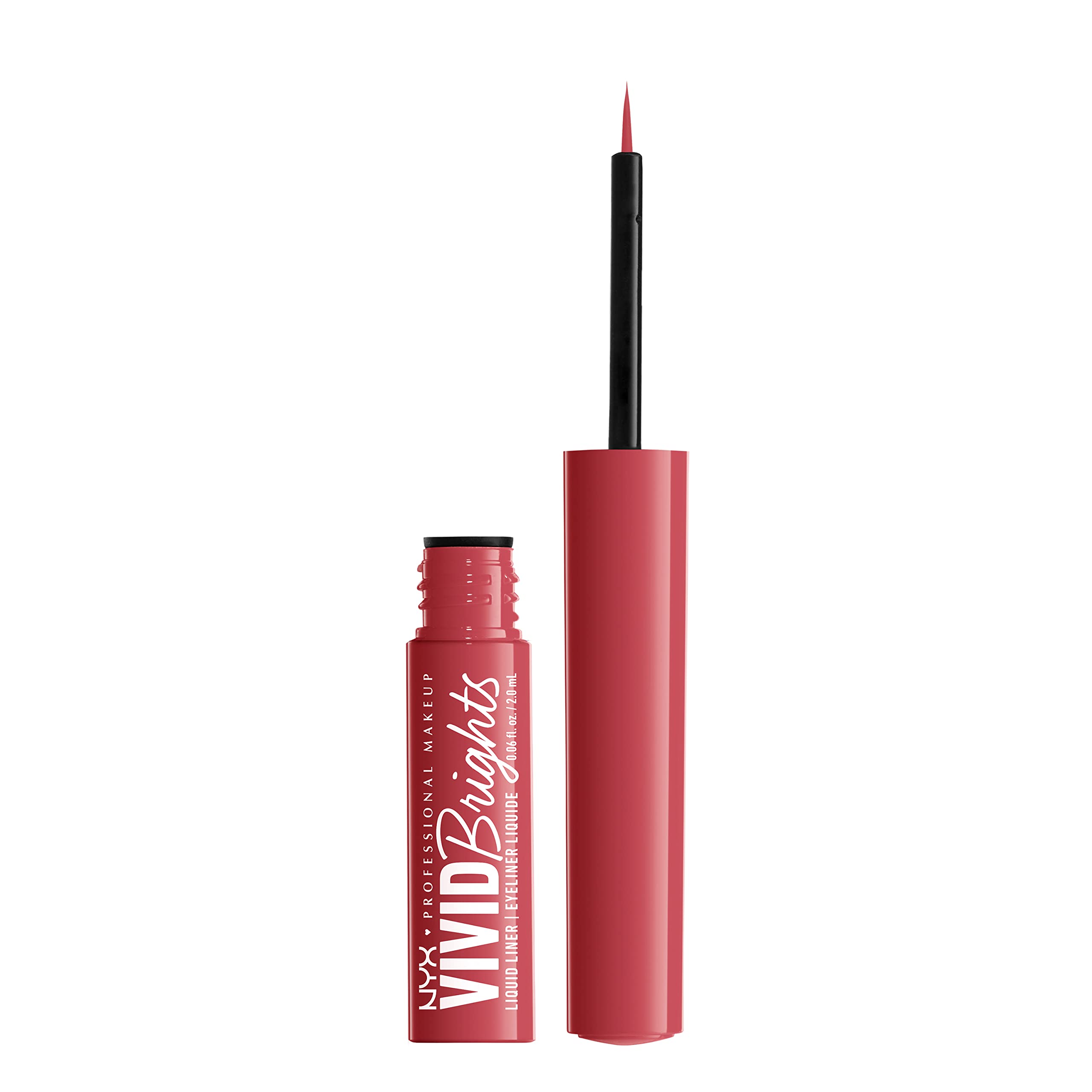 NYX Vivid Brights red matte finish for crisp lines.