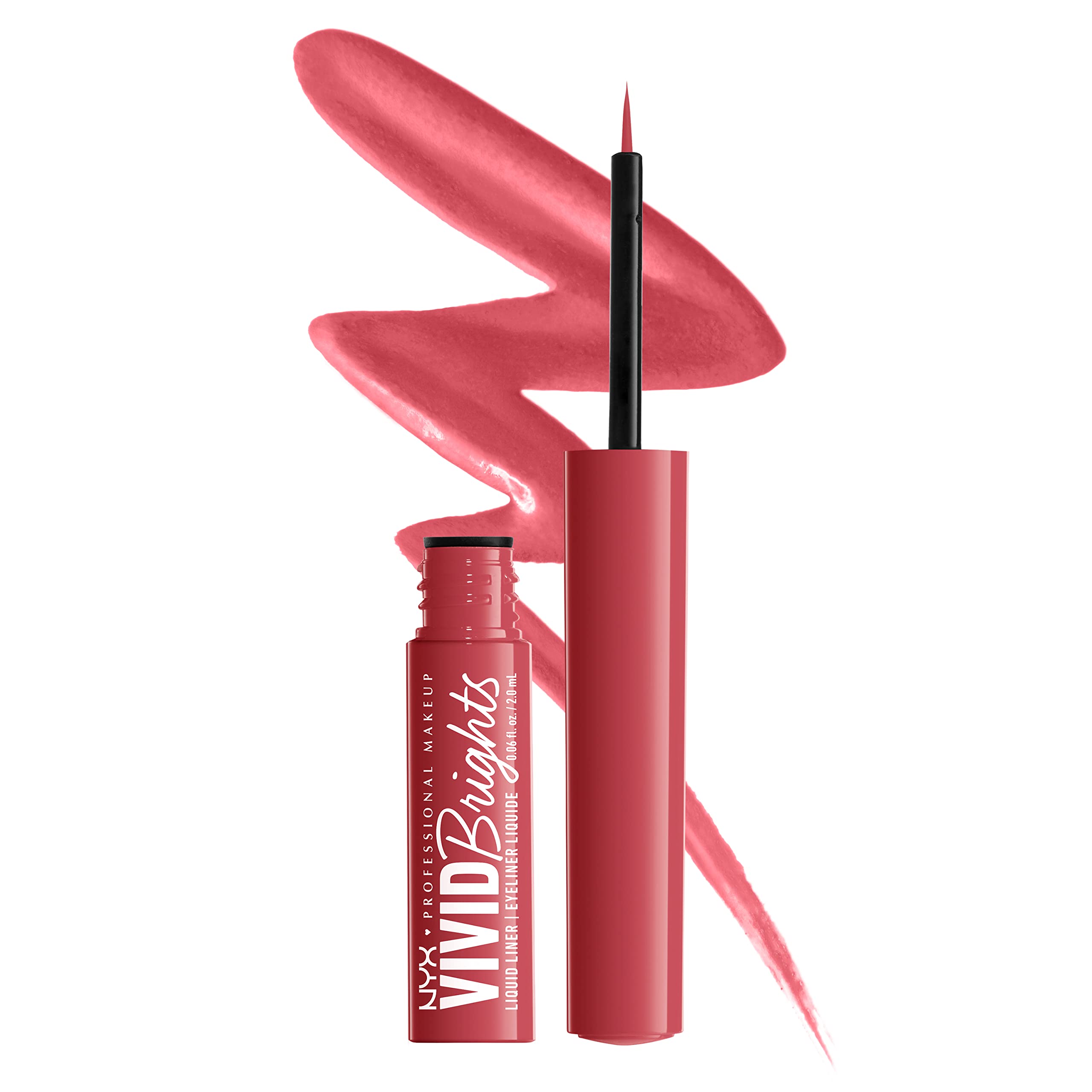 NYX Vivid Brights Liquid Liner red packaging highlights premium quality.