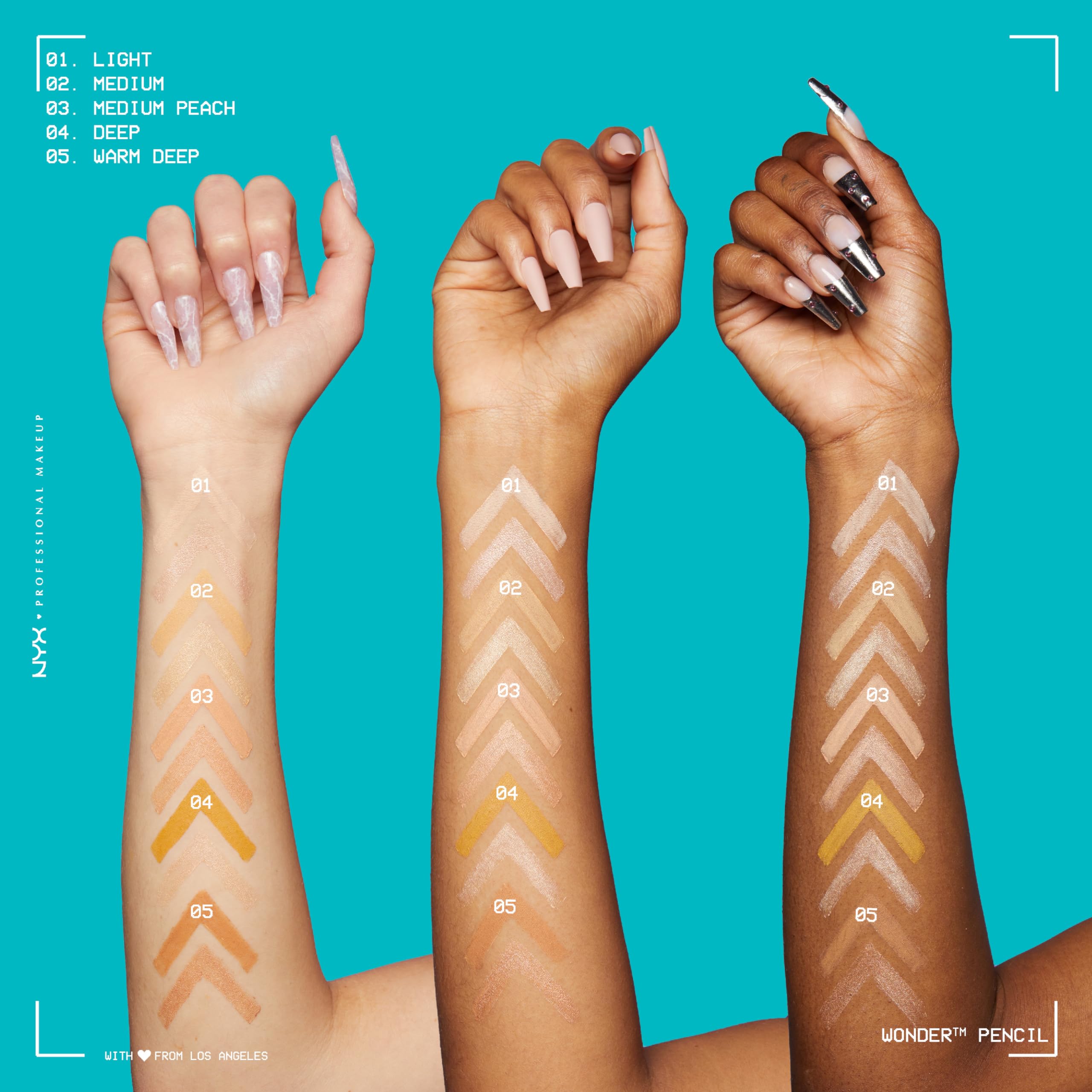 NYX Wonder Pencil close-up shows dual matte and shimmer shades.