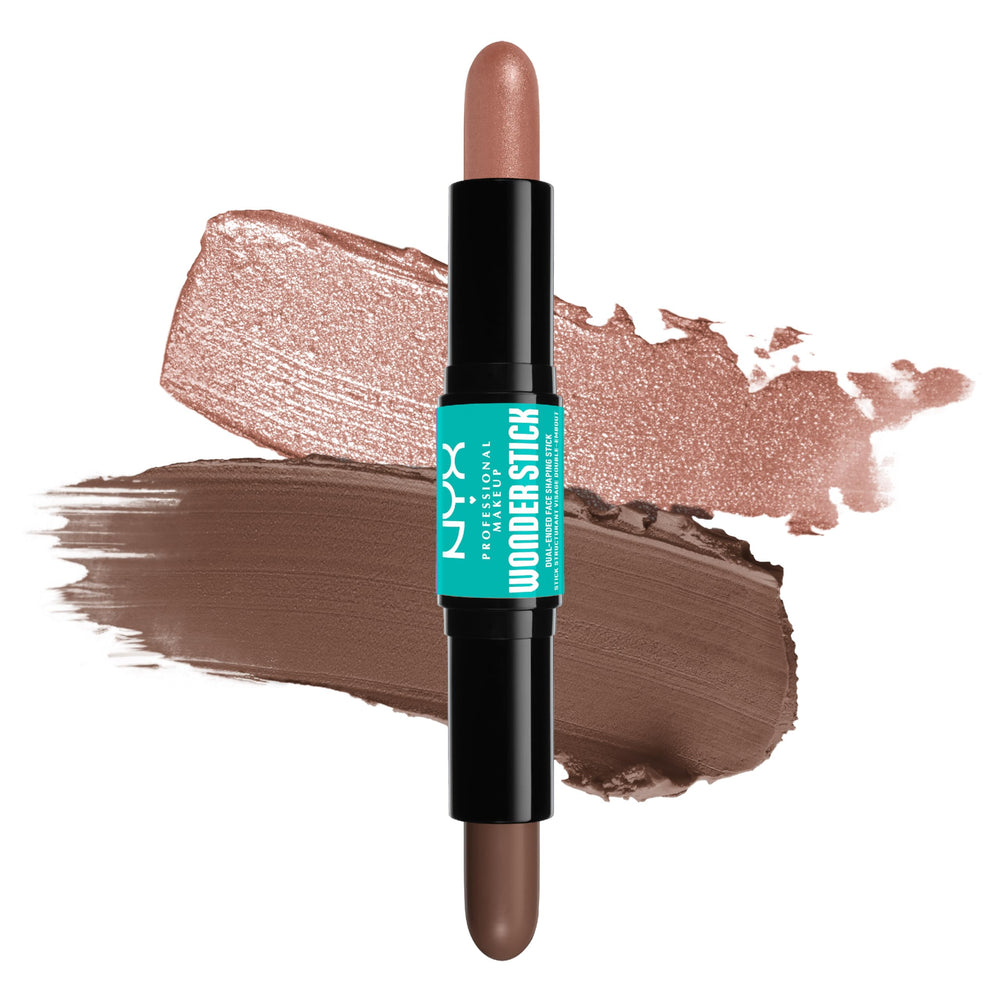 NYX Wonder Stick dual-ended application demonstrates contour and highlight for effortless sculpting.