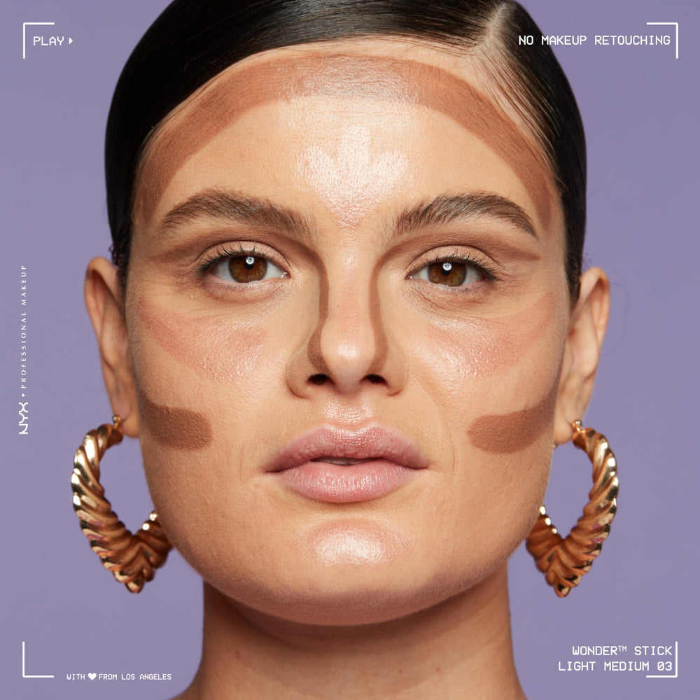 NYX Wonder Stick light shade highlights high points for a sunlit glow.