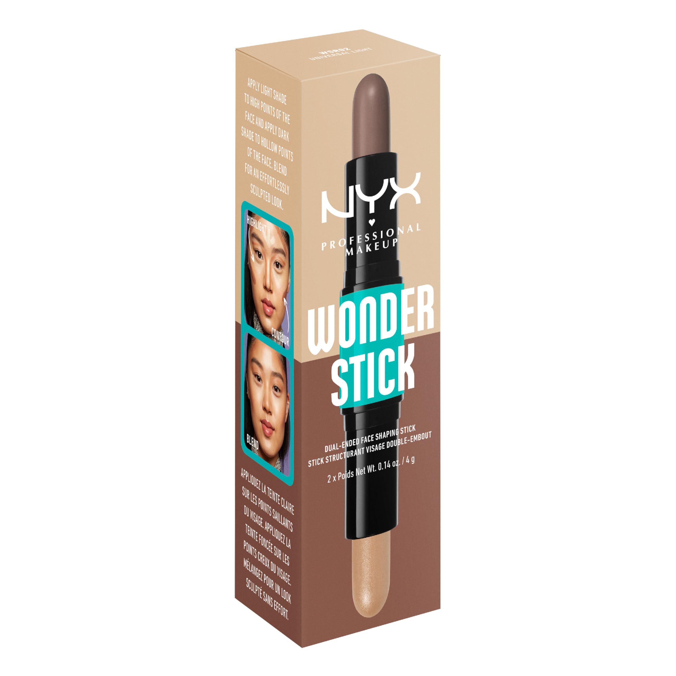 NYX Wonder Stick vegan cruelty-free formula for everyday contouring.
