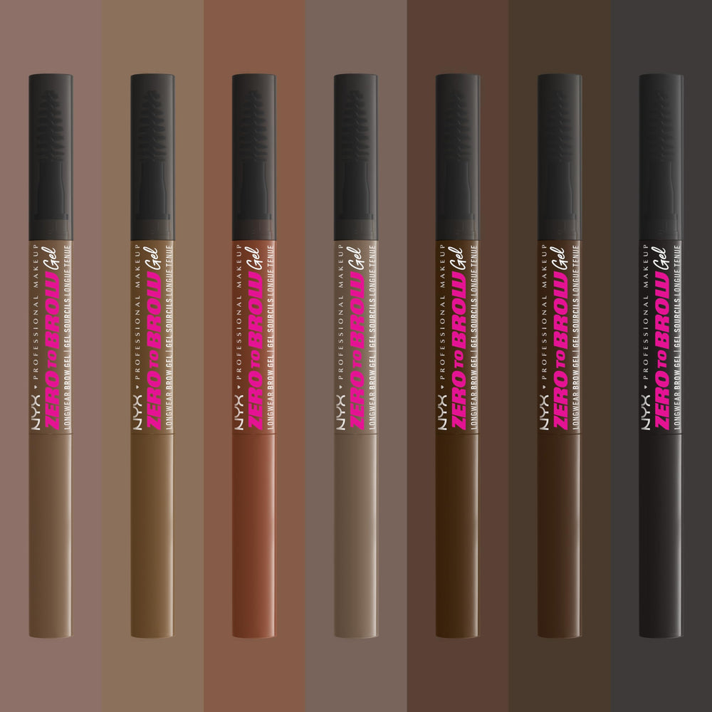 NYX Zero to Brow brow stencil pairing to guide symmetry