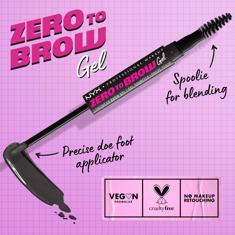 NYX Zero to Brow spoolie blending harsh lines for a seamless arch.