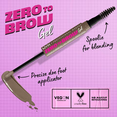 NYX Zero to Brow spoolie blending to soften harsh lines for natural look