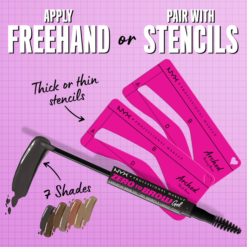 NYX Zero to Brow waterproof formula stays put through workouts and humidity.