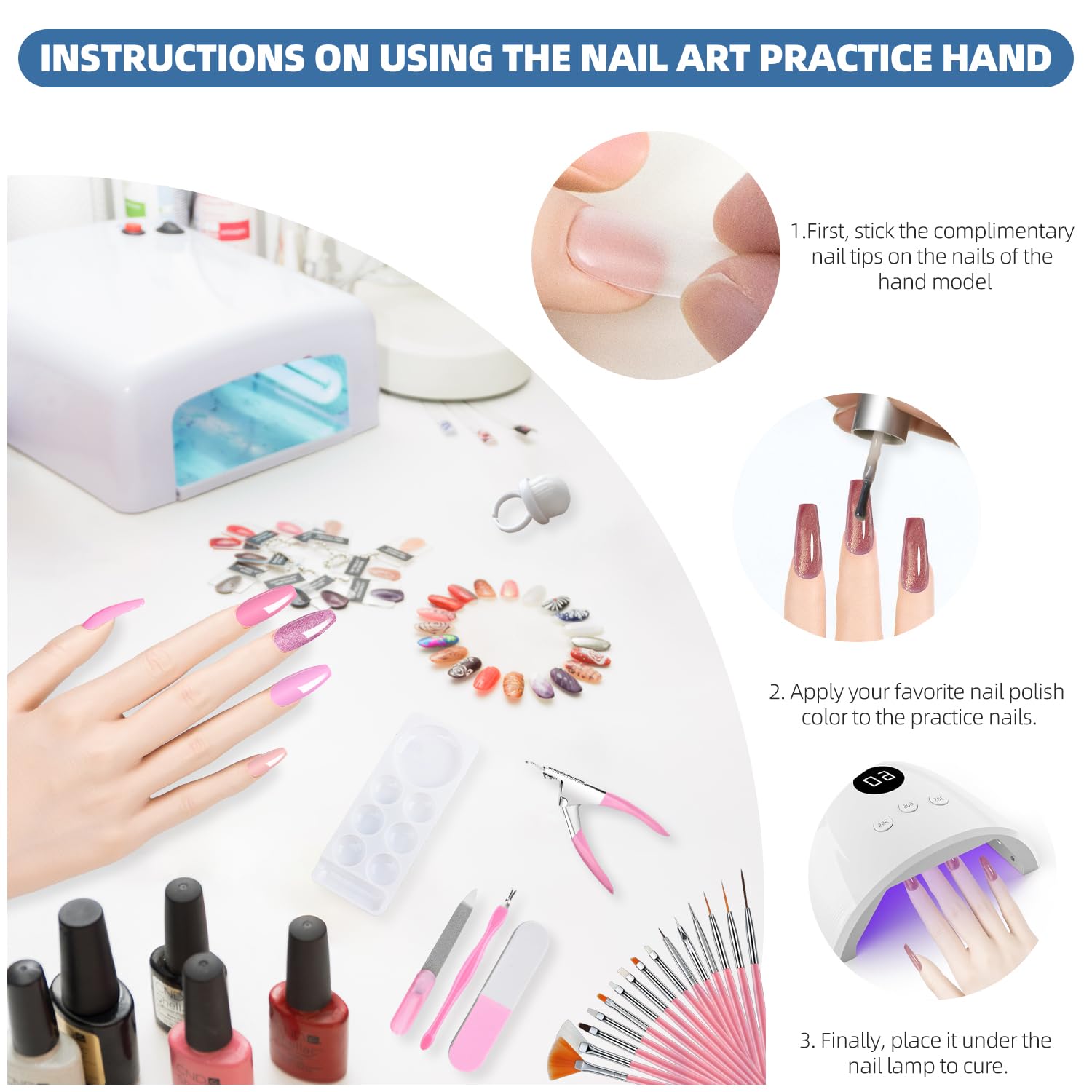 Nyxaphoralyn display-ready nail art results on a training hand.