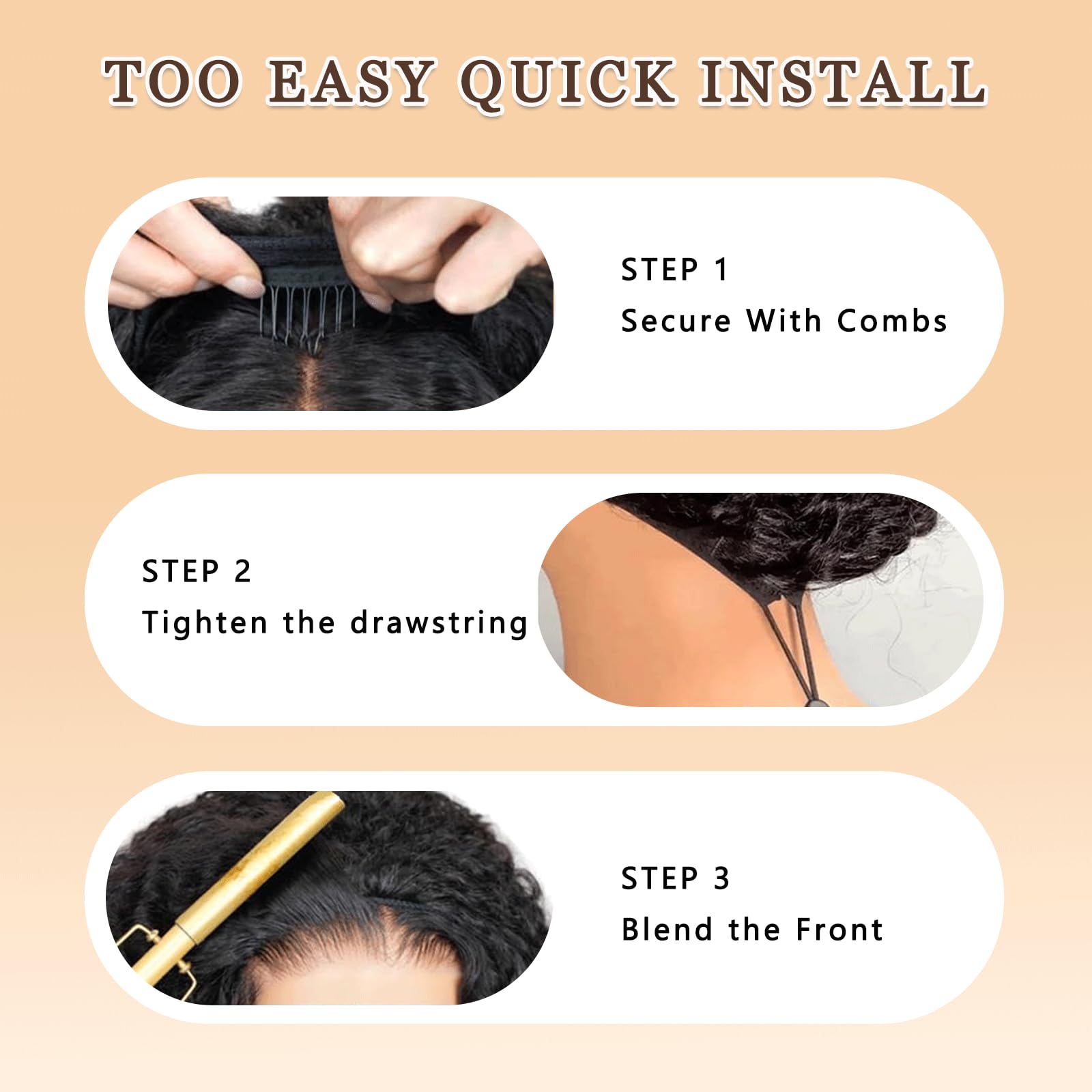 NZINZI kinky straight half wig seamless blend for a natural look without glue
