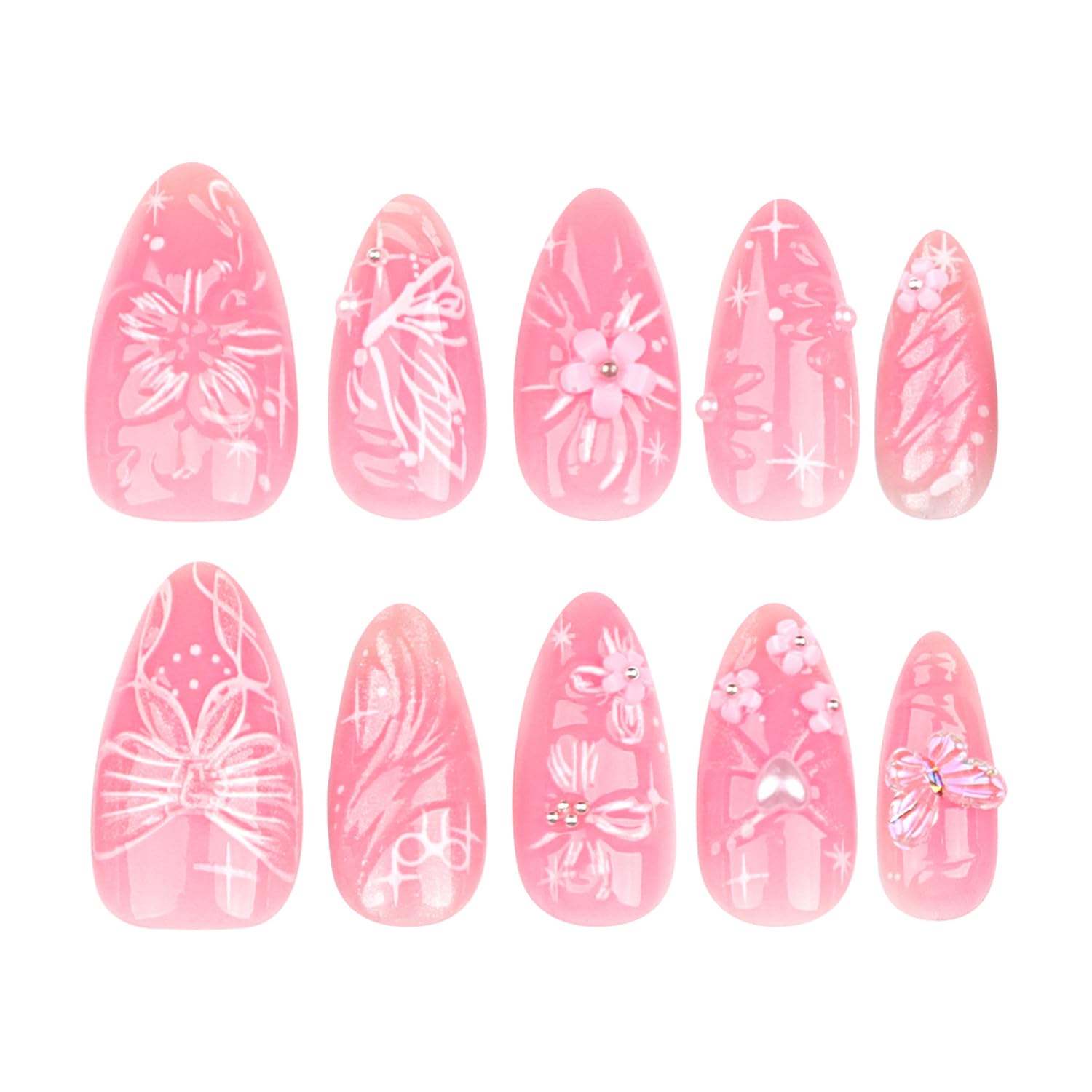 NZRAESTRS bow accent nails close-up for elegant minimalist flair