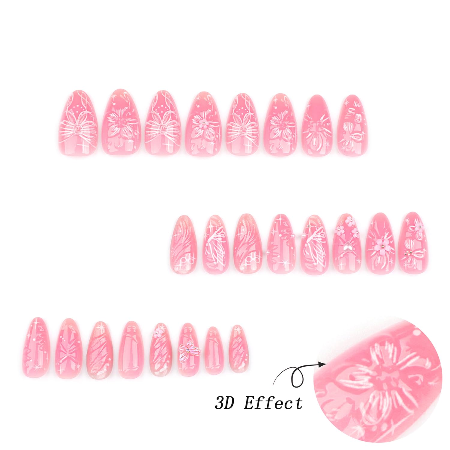NZRAESTRS medium almond nails featuring butterfly design for stylish seasonal looks