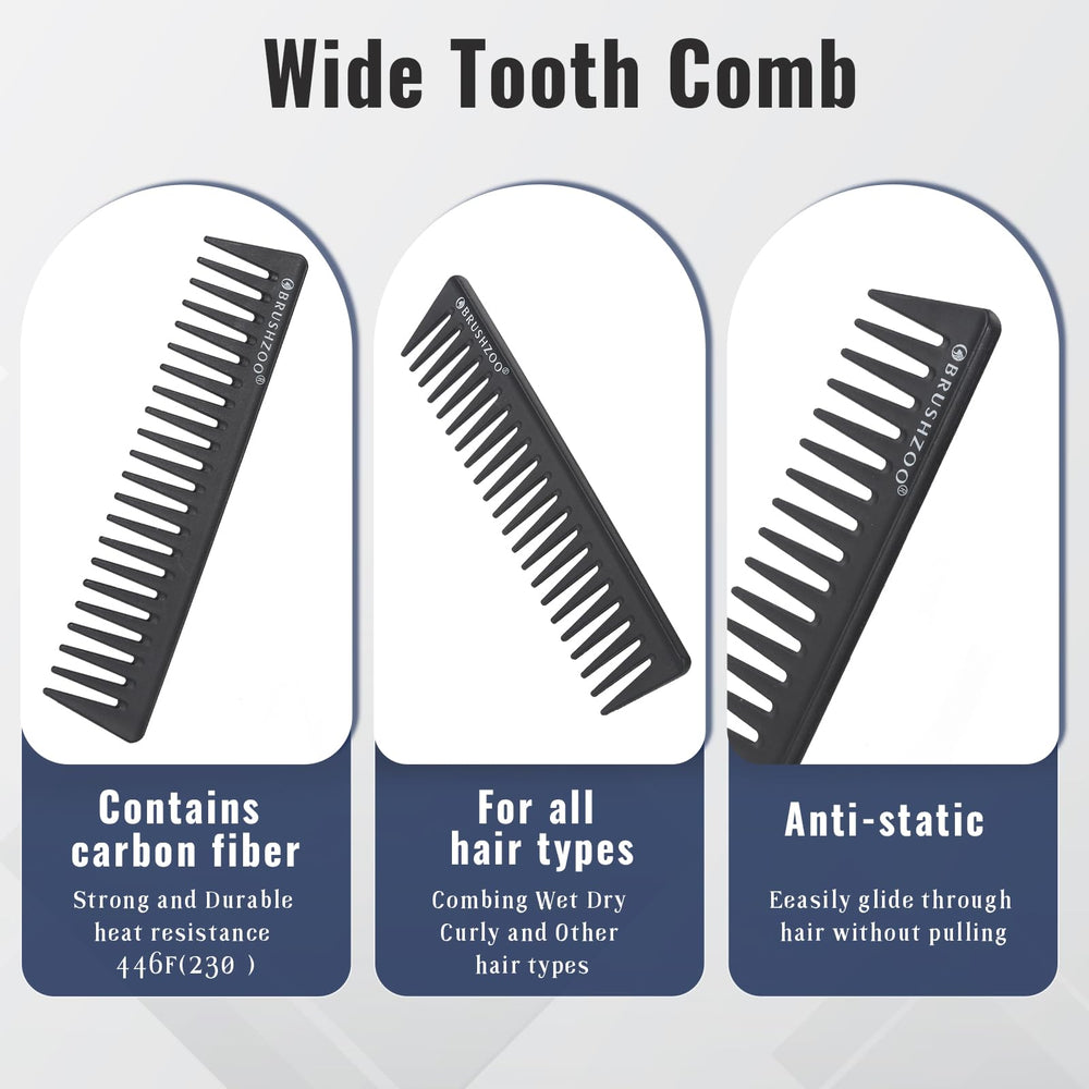 O BRUSHZOO wide tooth comb eases detangling for all hair types