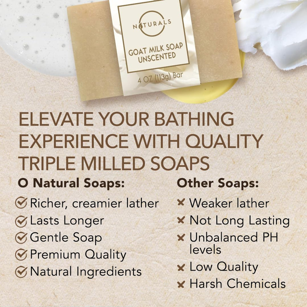 O Naturals three bars display a versatile, comforting cleanse for all skin types.