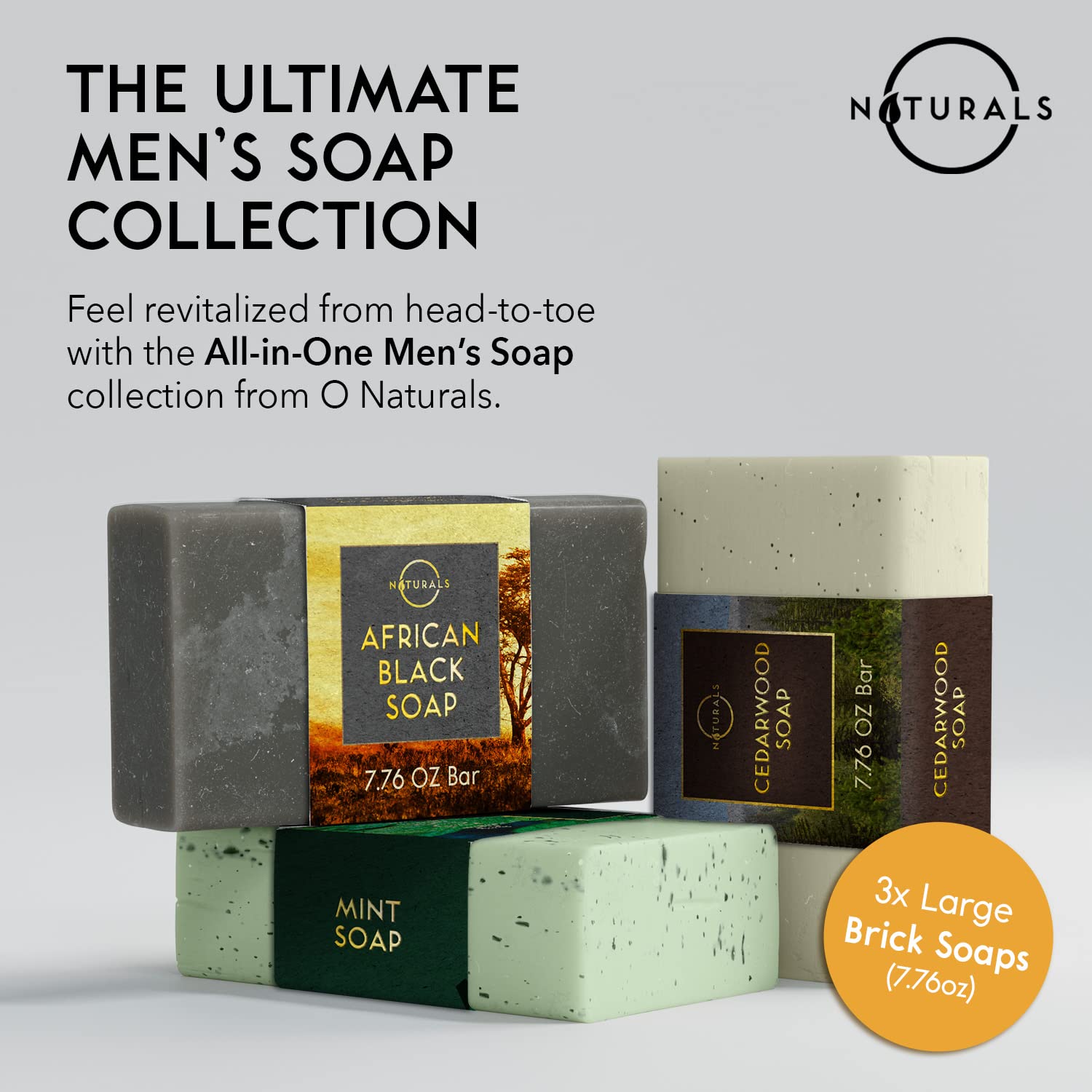 O Naturals bar soap mint image captures refreshing scent for waking showers.