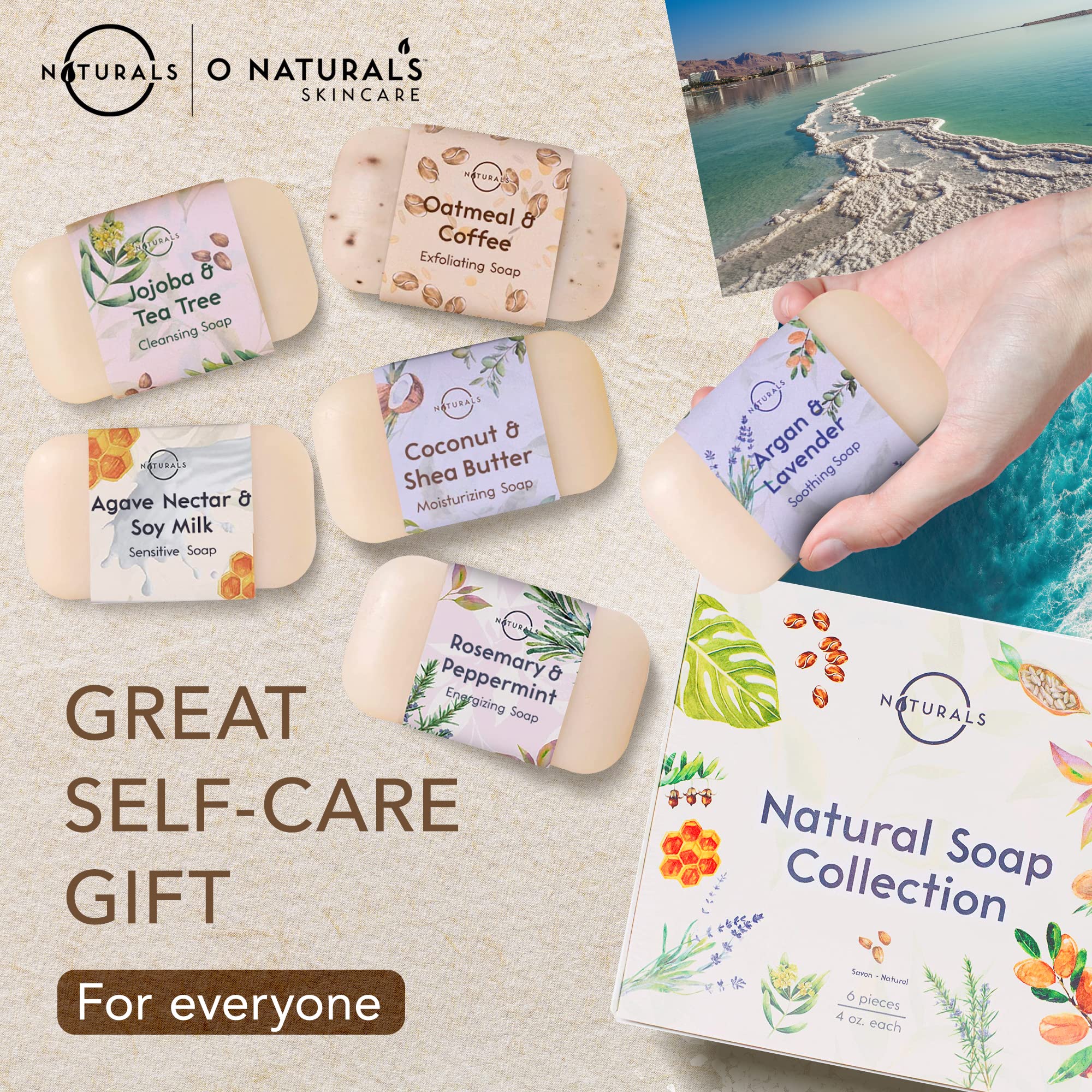 O NATURALS coconut-shea butter bar image hints ultra-hydration and creamy lather.