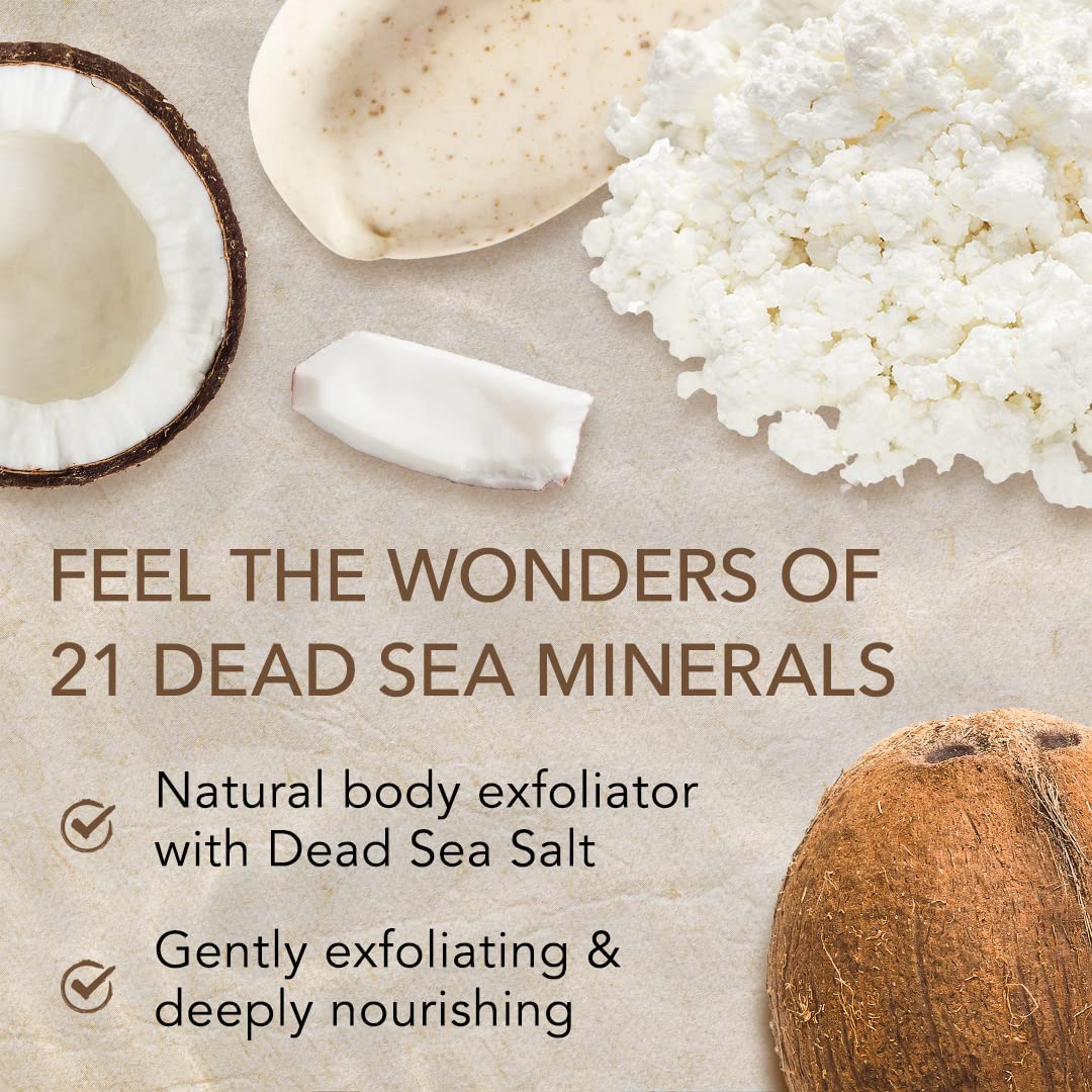 Close-up of coconut oil and almond oil blend in O Naturals exfoliating scrub
