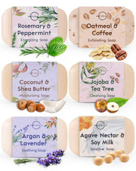 O NATURALS gift-set packaging with six bars offering a gift-ready pampering cleansing collection.