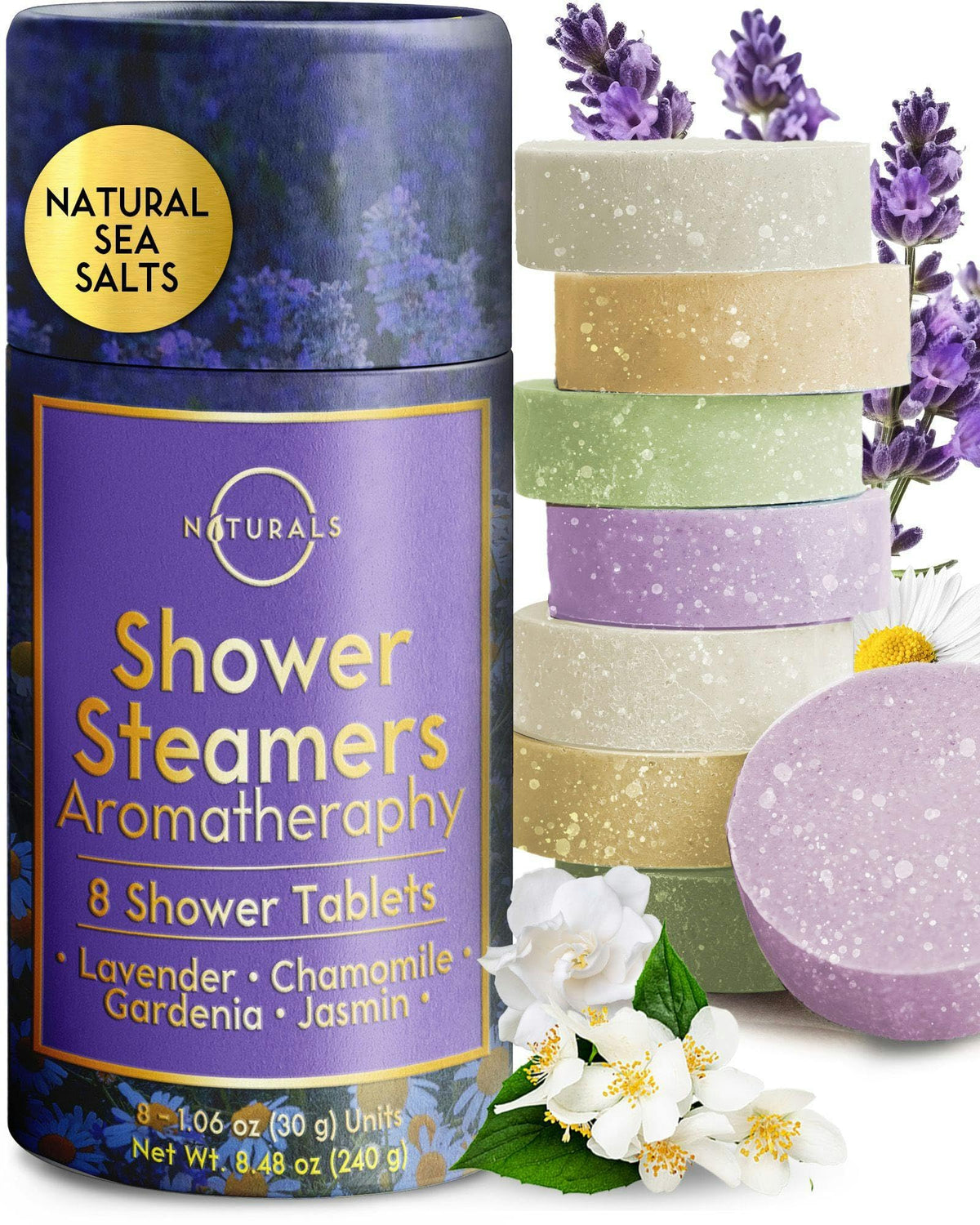 O Naturals Lavender shower steamers 8-count offer calming aroma for a relaxing daily ritual