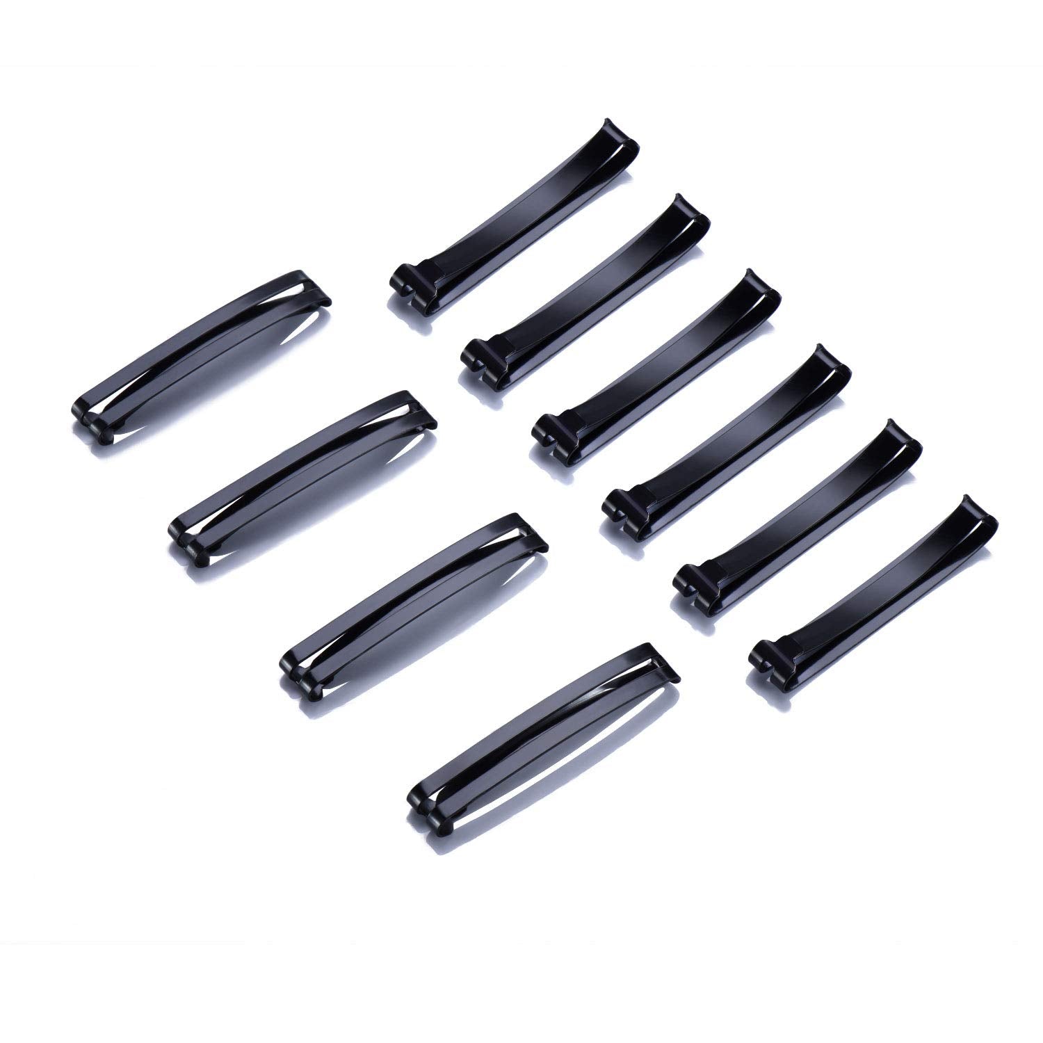 Oaiceli 24-pack metal hair barrettes in black with no-slip grip for secure daily wear.