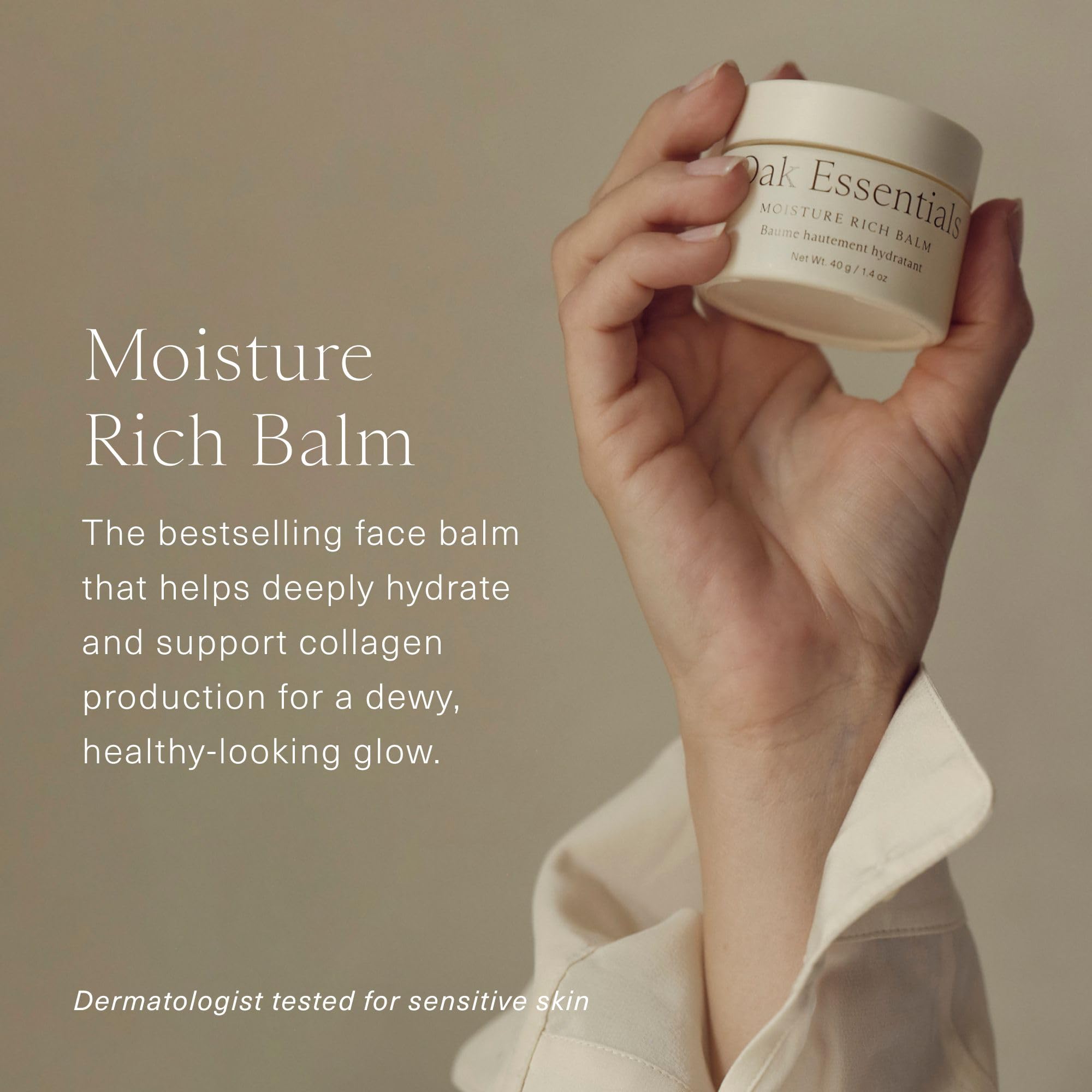 Oak Essentials balm melting texture demonstrates balm-to-oil hydration
