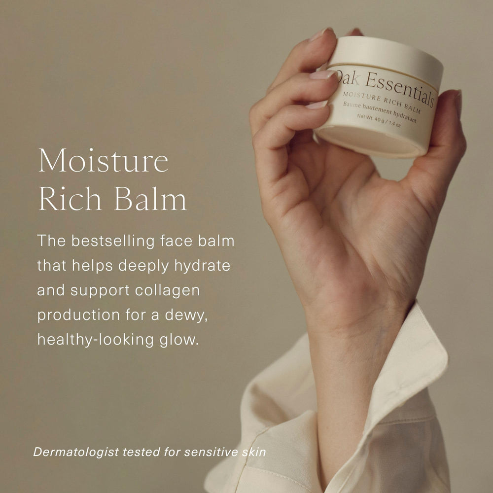 Oak Essentials balm melting texture demonstrates balm-to-oil hydration