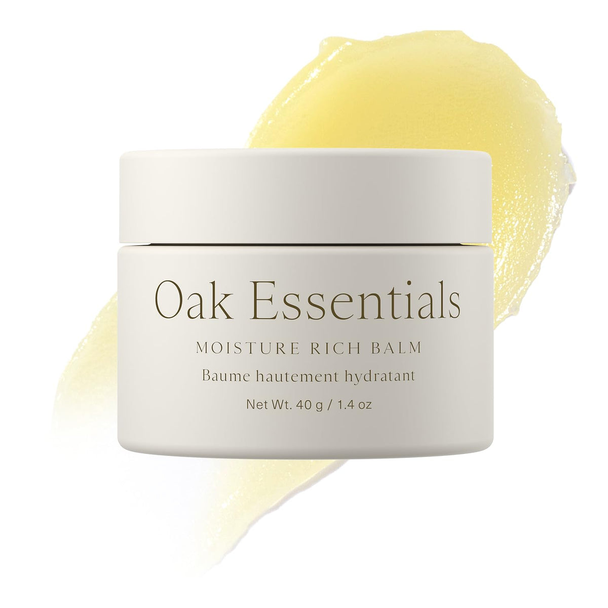 Oak Essentials Moisture Rich Balm jar shows deep hydration for dry skin