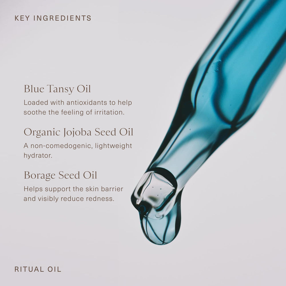 Oak Essentials Ritual Oil dropper showing lightweight, fast absorption