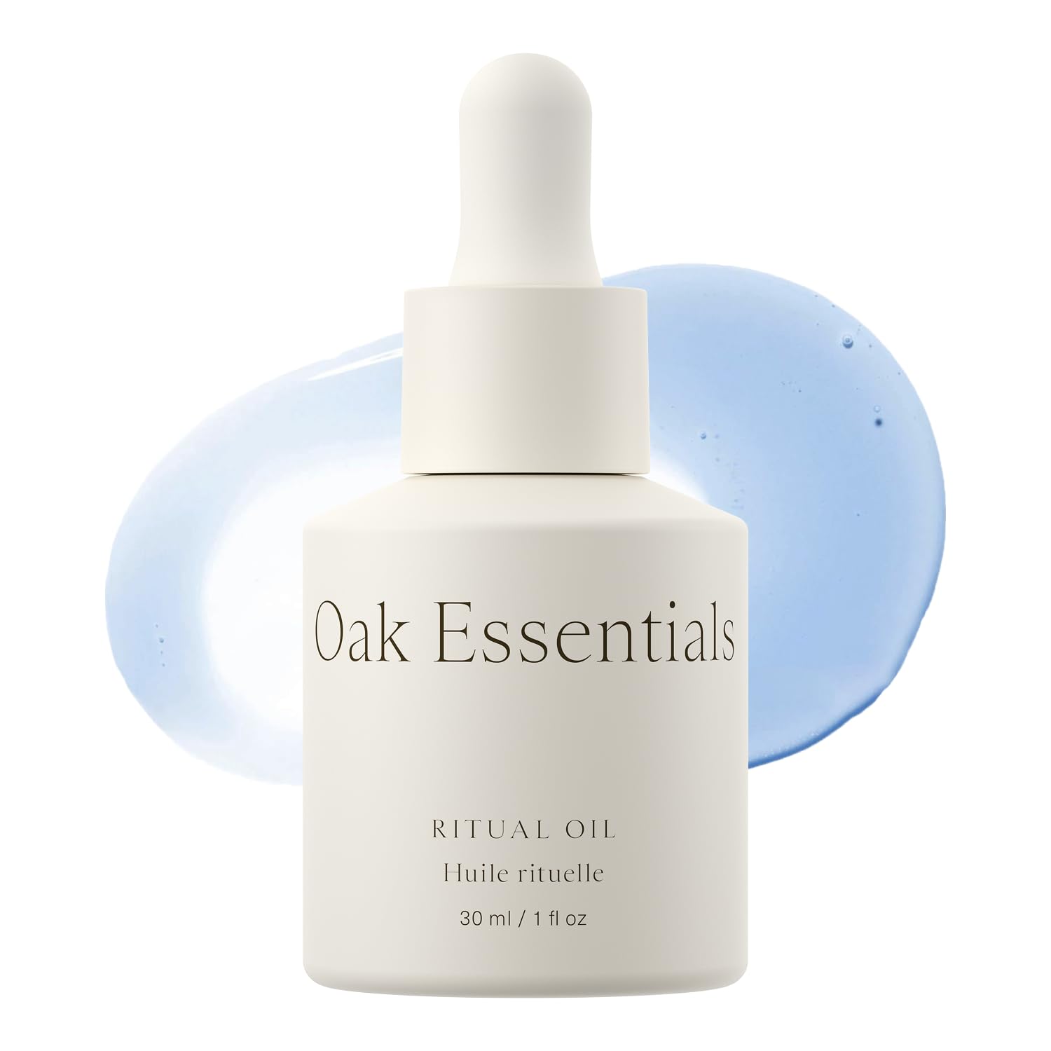 Oak Essentials Ritual Oil bottle angled for calming skincare routine