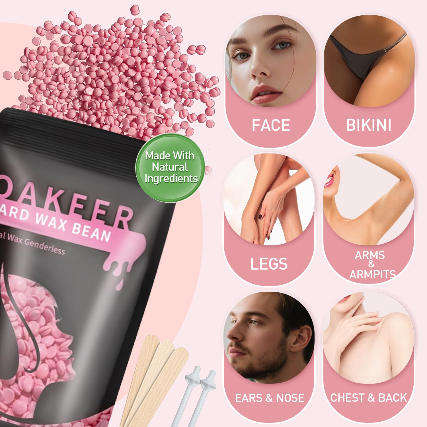Oakeer nose eyebrow wax applicators target facial areas safely
