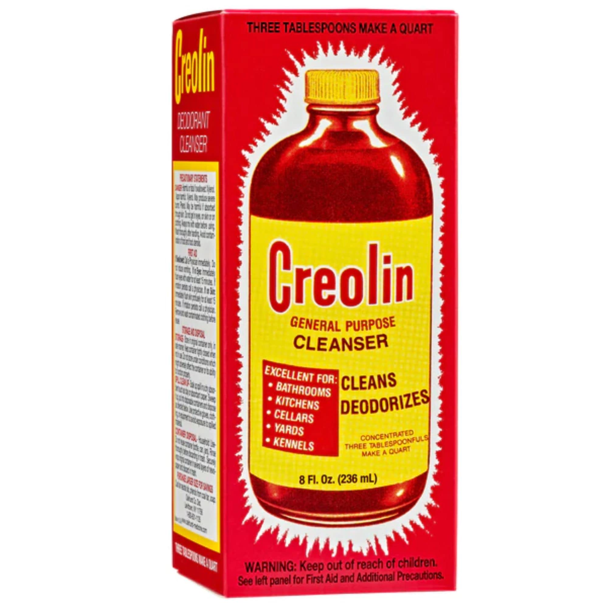 OAKHURST Creolin used on animal quarters and garages for odor-friendly cleaning.