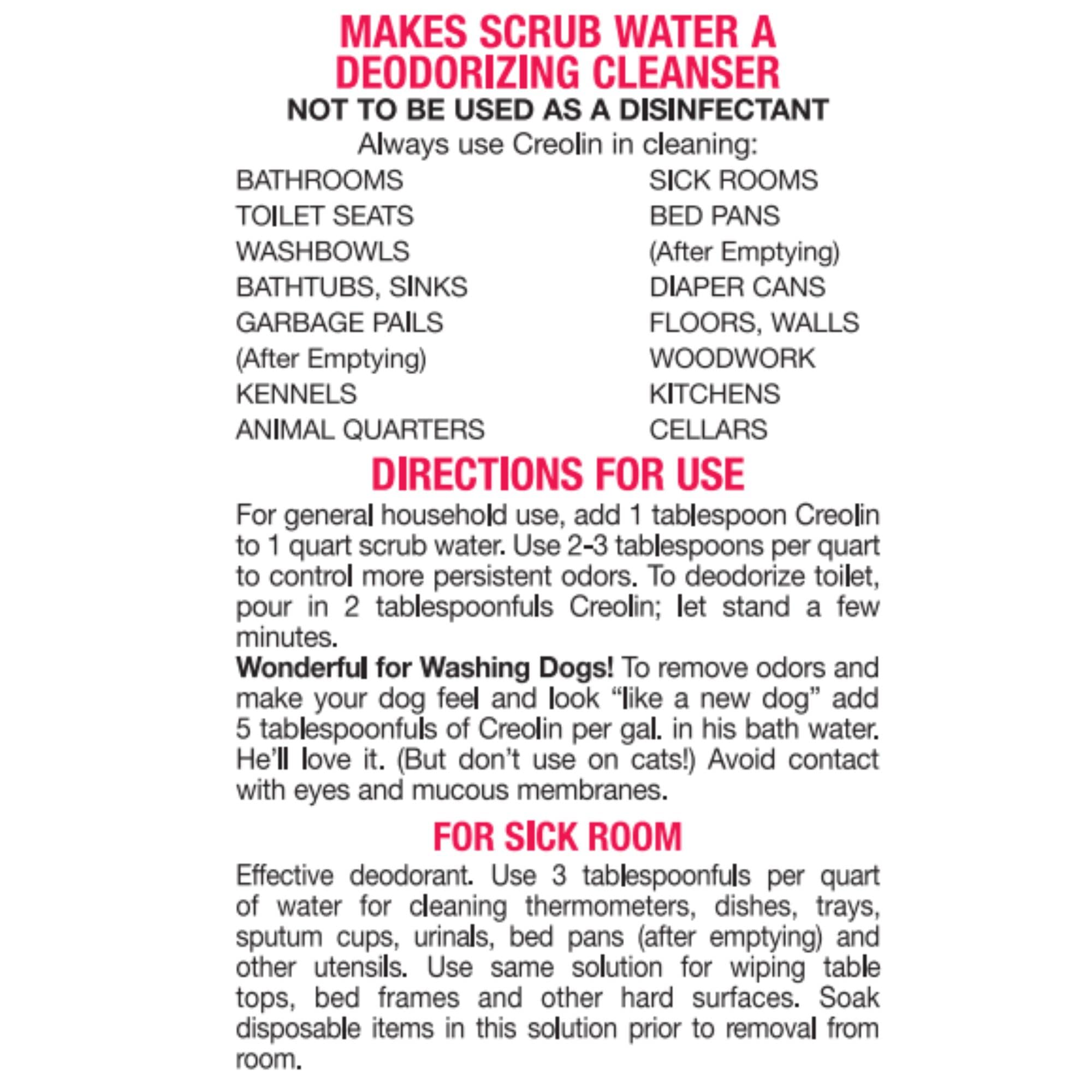 OAKHURST Creolin used in kennels to manage tough odors with a strong cleaner.