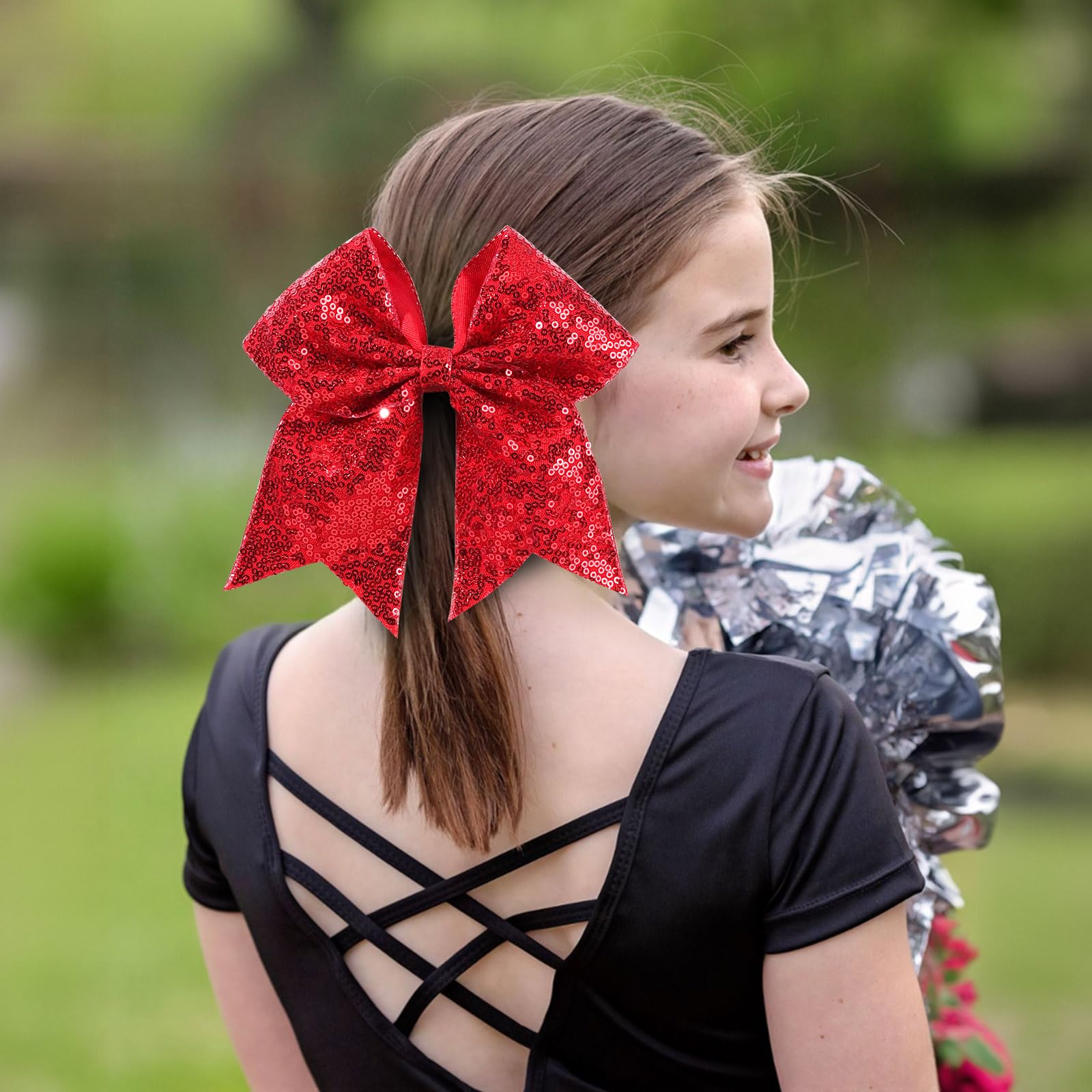 OAOLEER sequin ribbon bow complements dresses, jeans, or tees with flair.