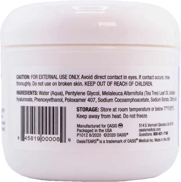 Oasis LID & LASH wipes applied to eyelids for no rinse cleansing.