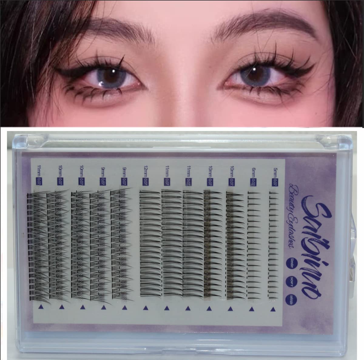 OAWLY Saibinuo lower lashes 5-6mm for natural daily wear.