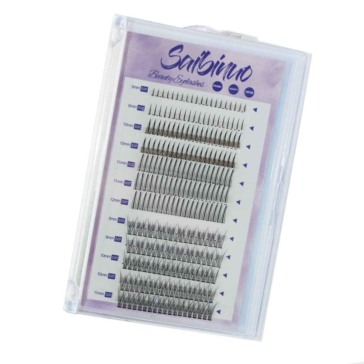 OAWLY Saibinuo pack front shows a 240-piece mixed lash kit for DIY looks.
