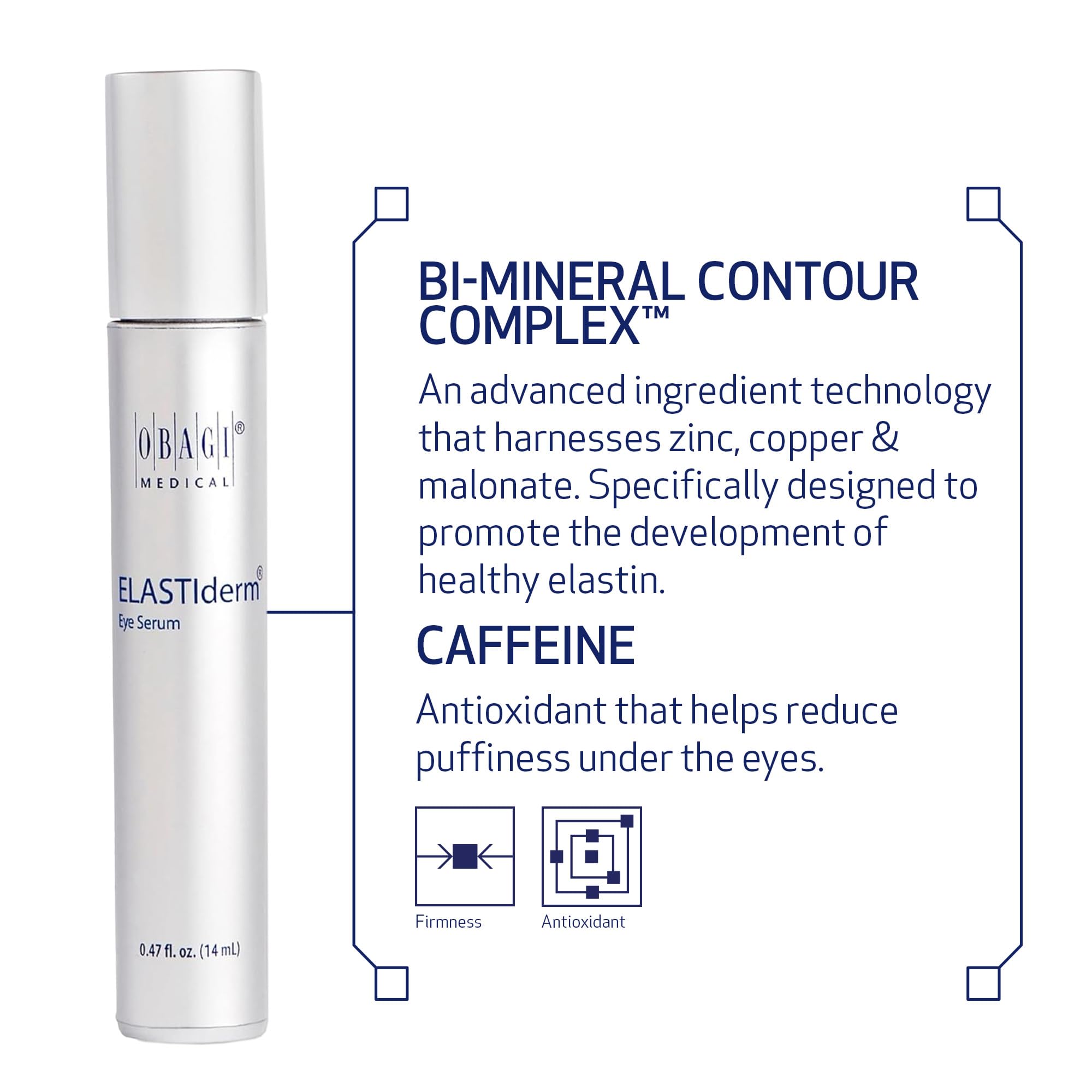 Obagi ELASTIderm Eye Serum texture swirl demonstrates hydration and elasticity potential.