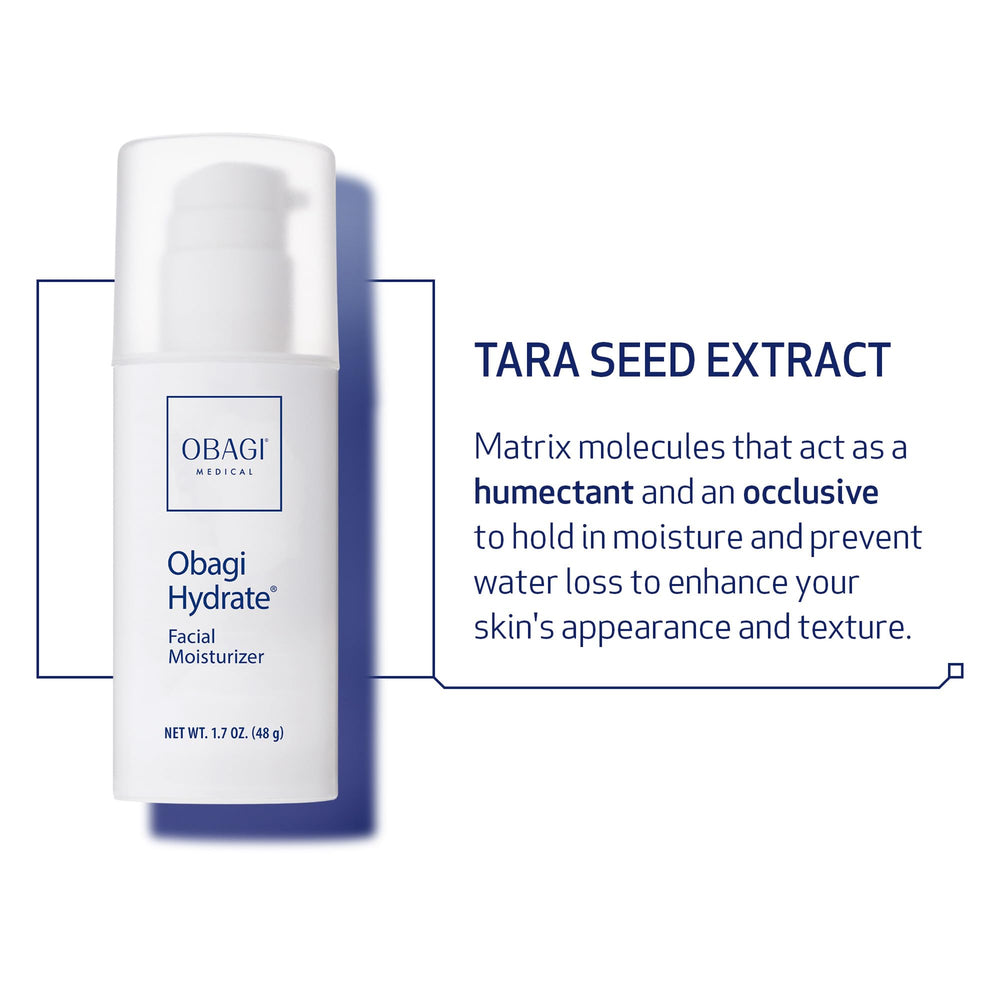 Obagi Hydrate mango butter swatch demonstrates rich yet non-greasy hydration across skin types.