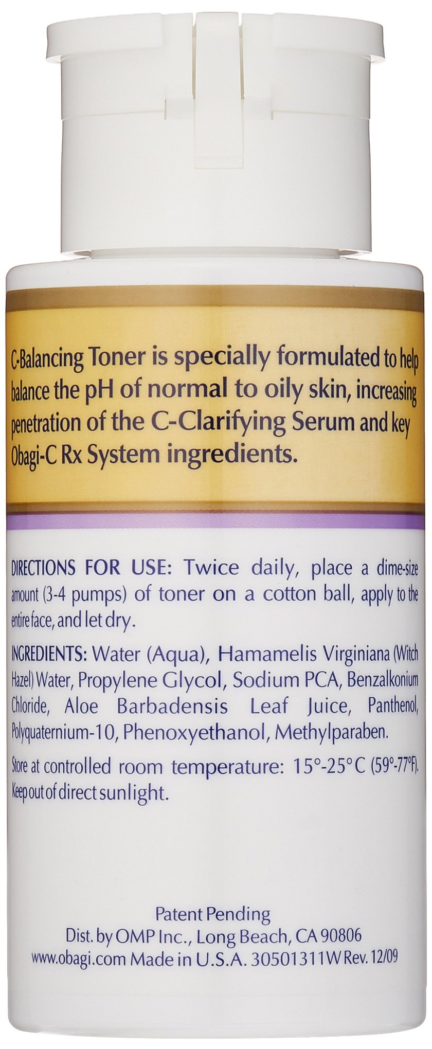 Hands applying Obagi Medical C-Balancing Toner for smooth preparation