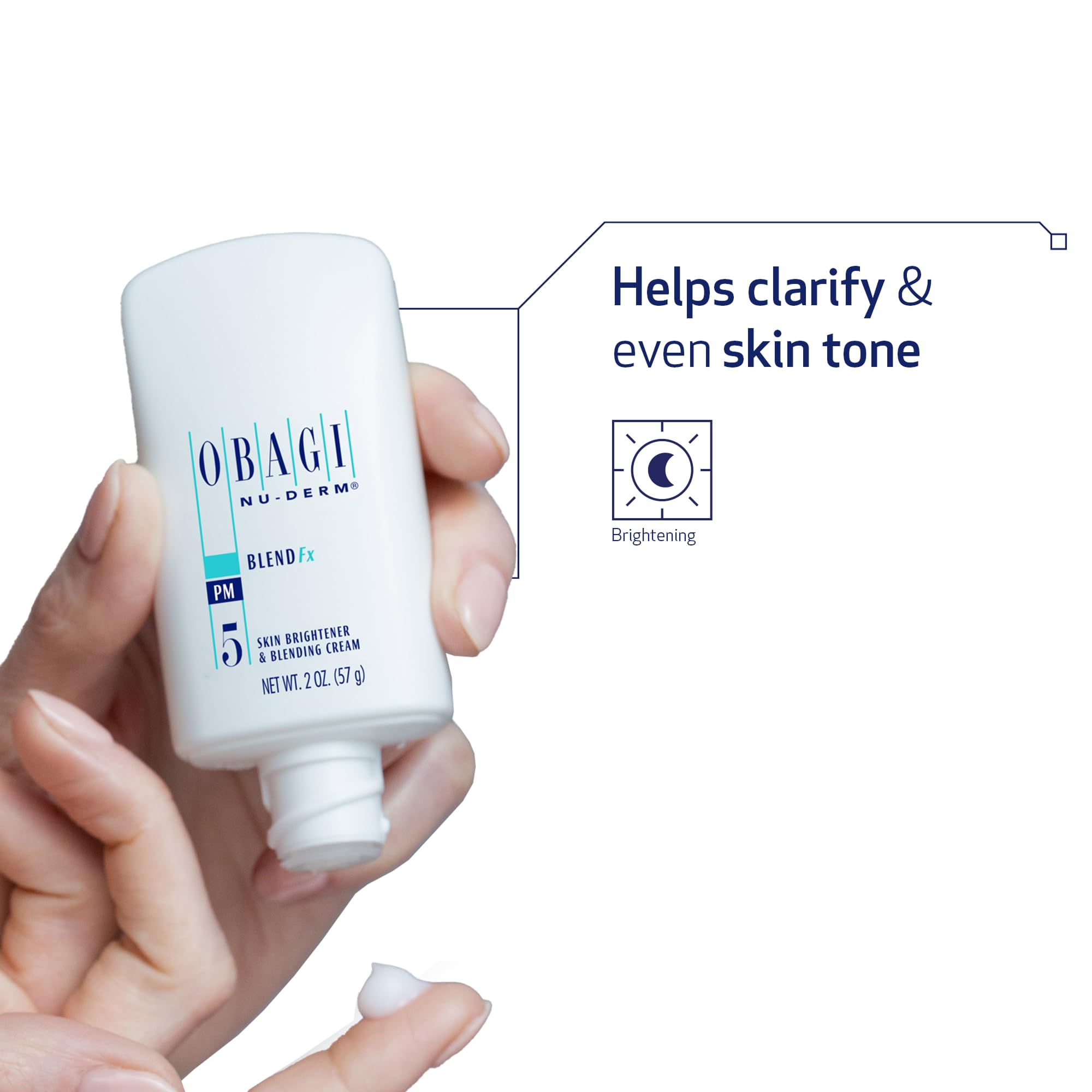 Obagi Medical Nu-Derm Blend Fx jar conveys premium cream texture for smoothing skin.