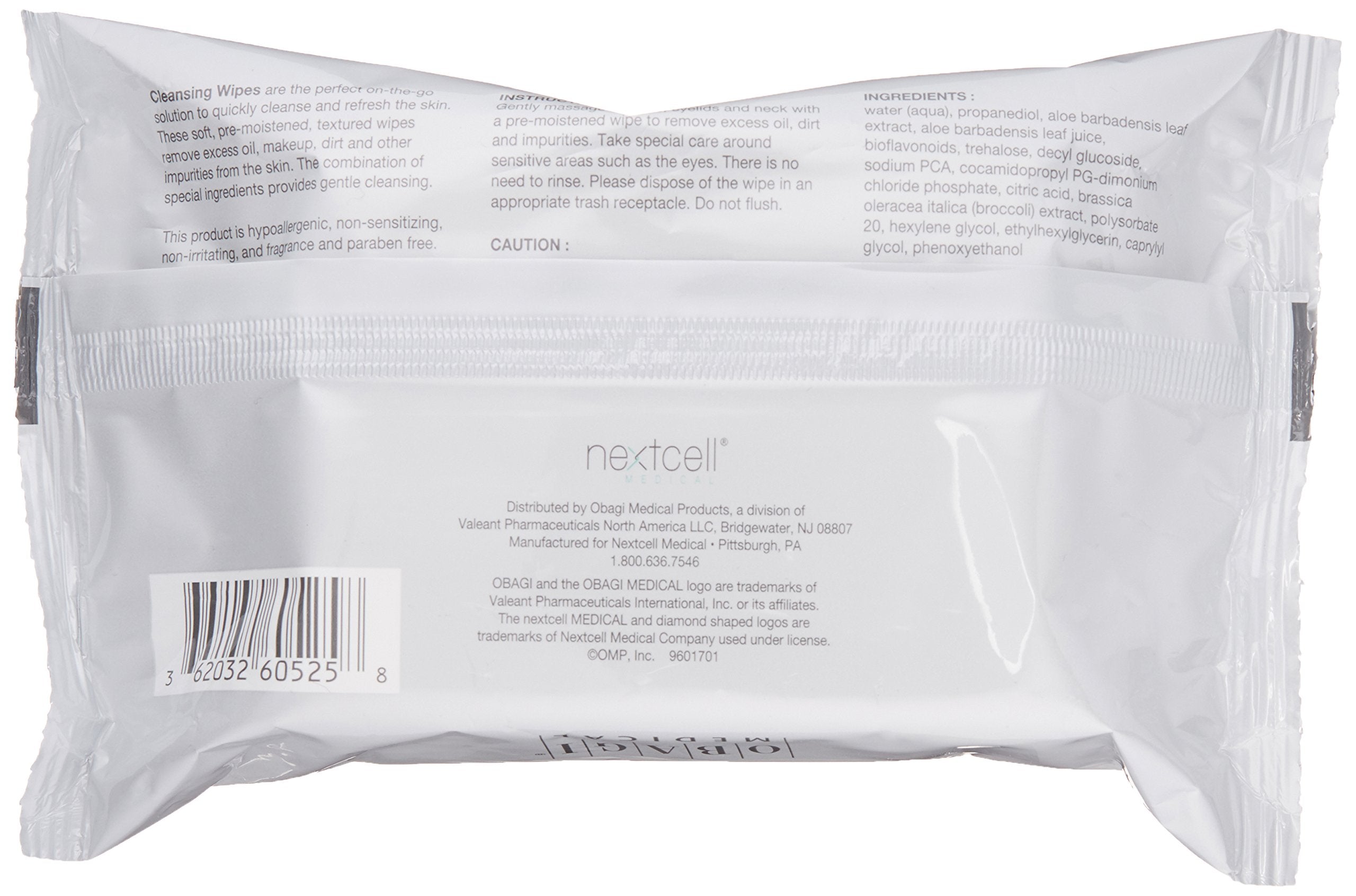 Obagi Medical On the Go Wipes textured wipe for gentle cleansing.