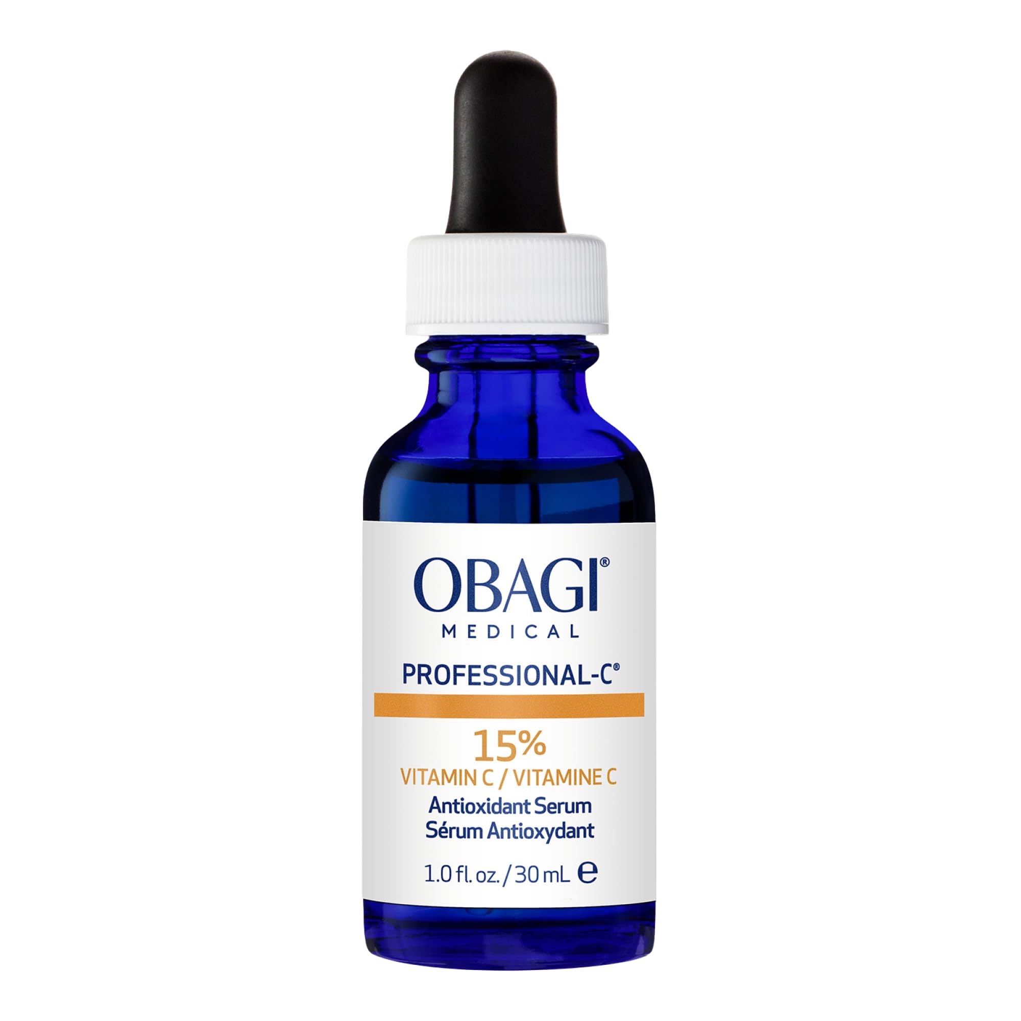 Obagi Medical Professional-C 15% serum bottle closeup for brightening routine