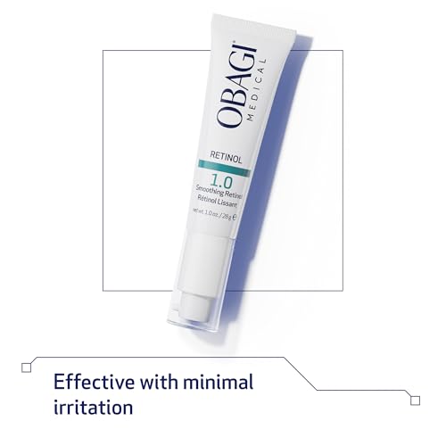 Dermatologist-tested Obagi Retinol 1.0 Cream with physician endorsement.