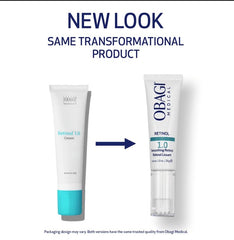 Obagi Medical Retinol 1.0 Cream packaging emphasizes dermatologist-grade skincare benefits.